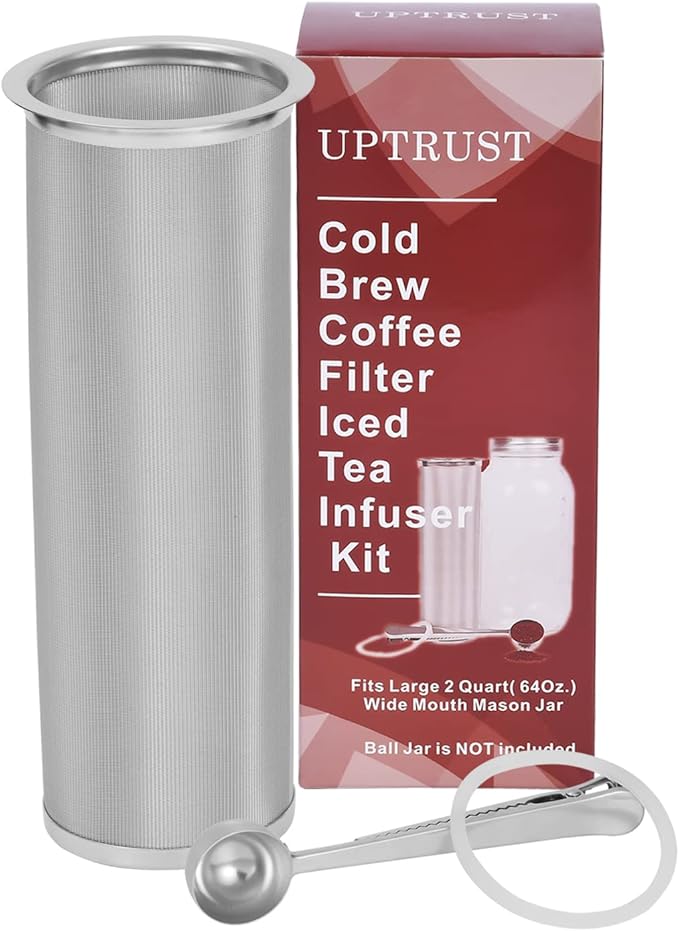 Cold Brew Coffee Maker Filter for 2Quart/64ounce Wide Mouth Mason Jar-Iced Coffee&Tea&Fruit Maker (Jar NOT Included)