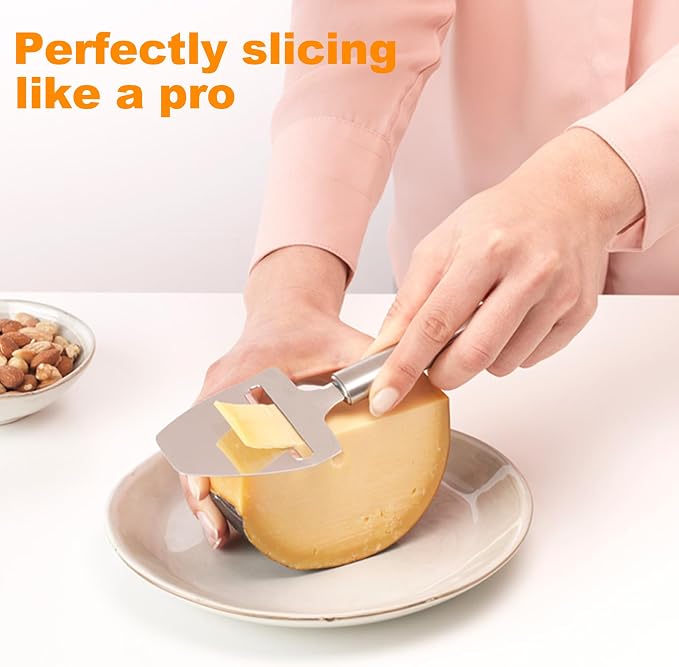 2 Pack Cheese Slicers, AITRAI Stainless Steel Wire Butter Slicer Cutter with Cheese Plane Tool for Soft, Semi-Hard, Hard Cheeses, Butter, Eggs, Fruits丨Dishwasher Safe