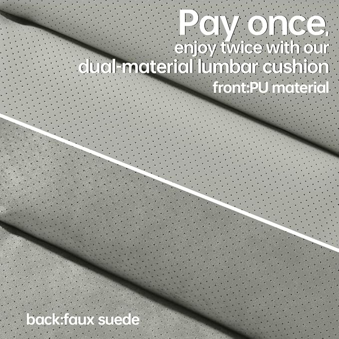 Car Lumbar Support Reversible Design Fixes Waist Gap Improves Driving Comfort Double-Sided Perforated enhances air Circulation Durable maintains Shape Long Lasting use 1P(Grey)