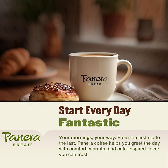 Panera Dark Roast Ground Coffee, - Bold Breakfast Brew with Dark Chocolate Finish - 100% Arabica Beans, Sustainably Sourced - Kosher, Dairy-Free - Cafe Quality for Home Brewing 12oz Bag Pack of 6 (72oz Total)
