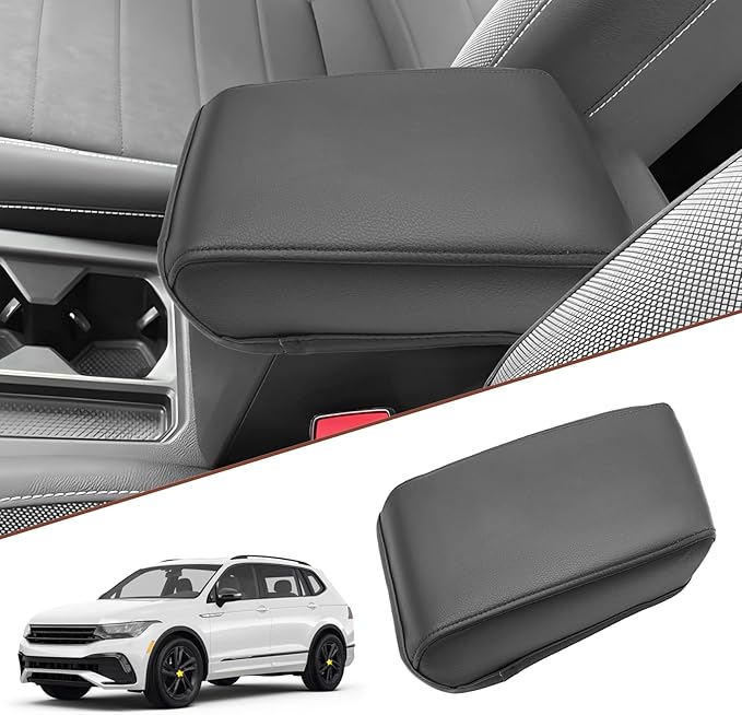 SKTU 2024 Tiguan/ 2024 2025 2026 Taos Center Console Cover for 2018-2024 Volkswagen Tiguan/ 2022-2026 Volkswagen Taos Armrest Cover 2024 2025 2026 VW Taos Accessories Center Console Cushion