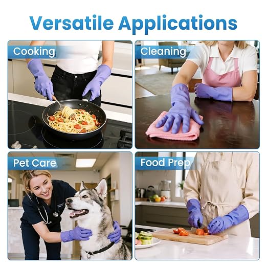 Borje Nitrile Exam Gloves Large, 100 Count Disposable Gloves, Iris Blue, Latex-Free Powder-Free, Food Safe, Cooking, Cleaning