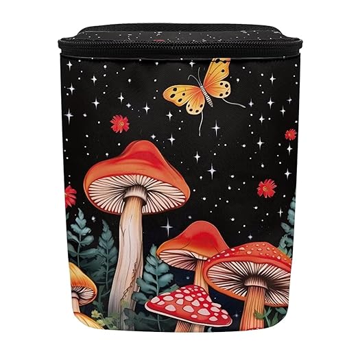 Hanging Mushroom Car Trash Bin Interior Accessories Portable Vehicle Garbage Cans Bag for Back Seat Washable Mini Car Trash Cans for Front Back Seat