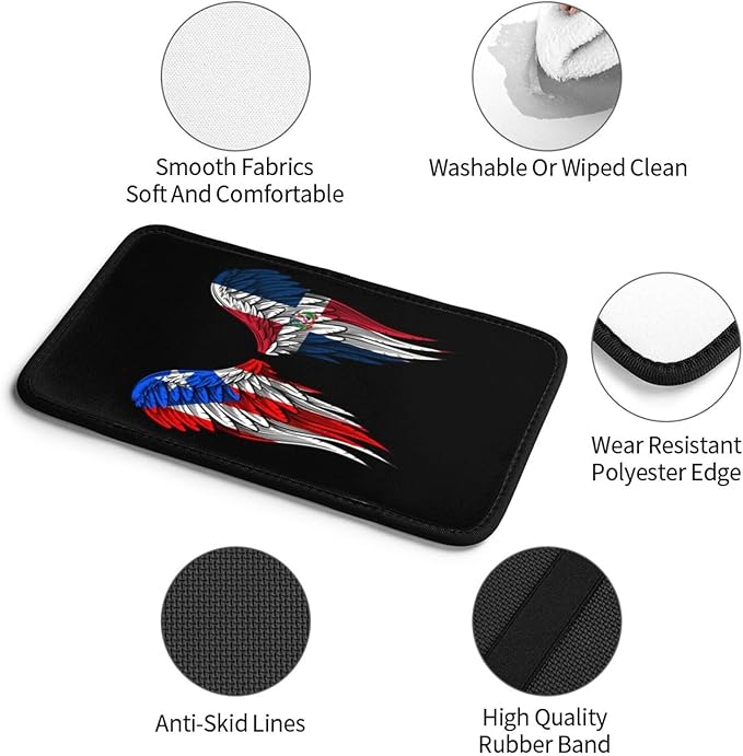 Auto Center Console Pad Puerto Rico Porto Rico Puerto Rican and Dominican Republic Flag Wings Car Armrest Cover Armrest Seat Handrail Box Cover Cushion Universal Decoration Protector Accessories