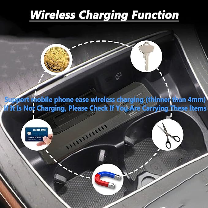 Wireless Charger for Mercedes-Benz E-Class E200 E260 E300 E320 E350 E400 (2016–2023), 15W Fast Charge Pad, Center Console Phone Station for Qi Devices