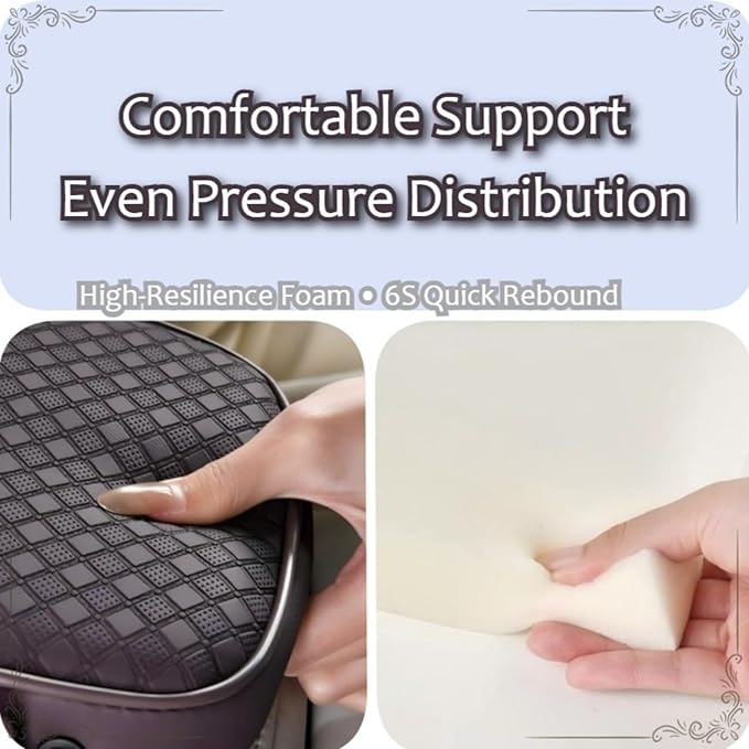 2026 Upgraded Car Center Console Cushion with 30w USB& Type-C Charging Ports, Leather Car Armrest Pad Cover, Interior Accessories for Most Vehicles (Ergonomic Sloped Version, Red)