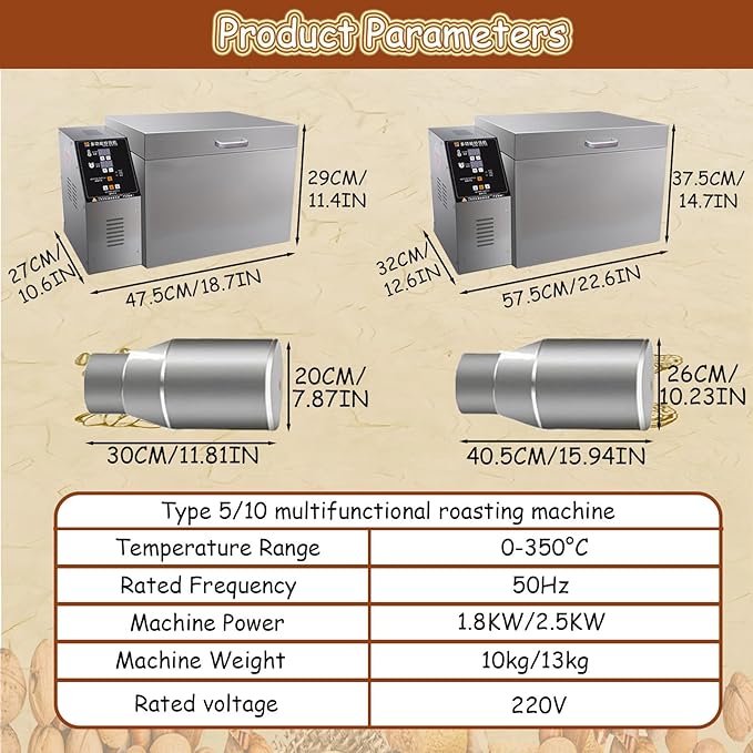 Commercial Chestnut Roasting Machine, Coffee Roaster Machine Industrial Commercial, Coffee Bean Roaster, Electric Nut Roaster, Uniform Roasting Type5
