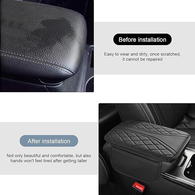 Car Center Console Cover for Lexus RX 350 2021-2023, Leather Memory Foam Auto Armrest Cover Cushion Pad with 2 Storage Bags Non-Slip Universal Interior Accessories,Red