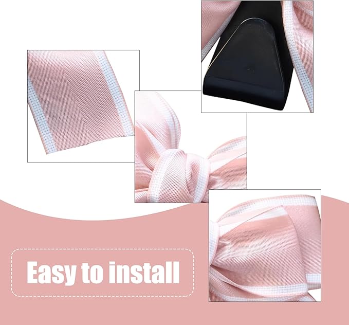 2 PCS Bow Car Headrest Hooks, Cute Bow Back Seat Decorative Hanger, Multi-function Hanging Storage Hook for Purse Bag Umbrella, Portable Interior Organizer for Cars (Pink)