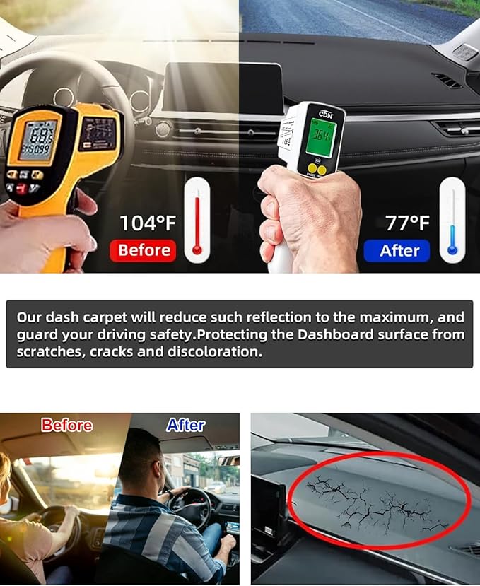 SKYLOTEC Dash Cover Compatible with Honda Passport 2019-2024 2025/Ridgeline 2017-2025/Pilot 2016-2022 Accessories Nonslip Dashboard Mat Center Console Protector Pad