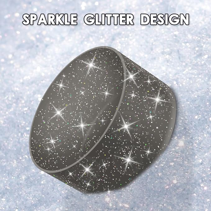 Protective Glitter Silicone Boot Compatible with Owala 24oz 32oz 40oz, Bling Cup Sleeve Bottom Bumper Cover Compatible with Owala FreeSip, Twist, or Flip Stainless Steel Water Bottles