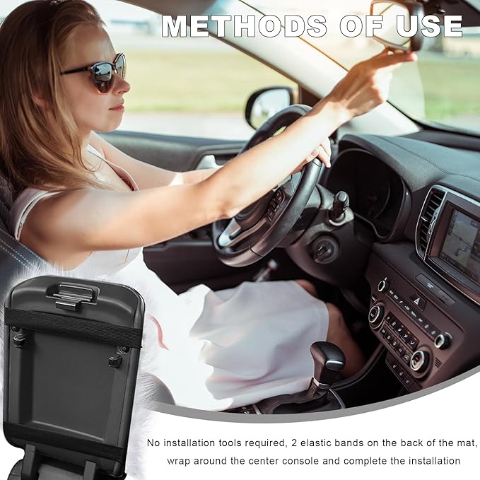 Center Console Cover, 11.81"×7.87" Automotive Fluffy Plush Center Armrest Protector, Universal Furry Comfortable Center Console Pad for Cars Trucks SUVs, Car Accessories (Pink)