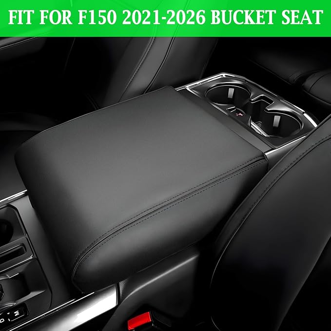 Center Console Cover for Ford F150 2021-2024 2025 2026 - Middle Console Lid Protector Elbow Cushion Pad for Ford F150 Accessories 2021 2022 2023 2024 2025 2026 (Bucket Seat Only)