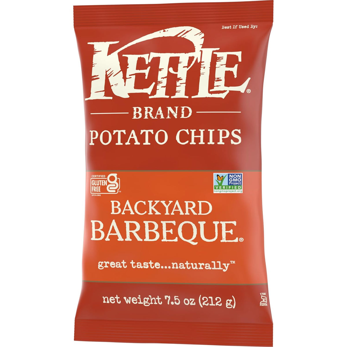 Kettle Brand Backyard Barbeque Kettle Potato Chips, Gluten-Free, Non-GMO, 7.5 oz Bag