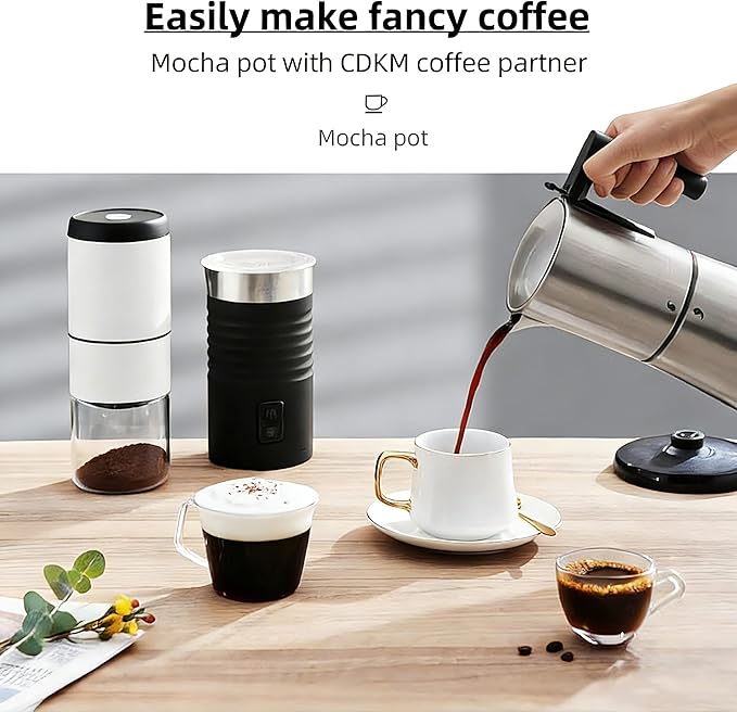 Fully automatic mocha coffee pot,moka pot stainless steel,One-touch Electric Coffee Maker,3-6 Cups 350ml espresso machine, Anti-scalding, Automatic power-off,Gift Idea,Safety