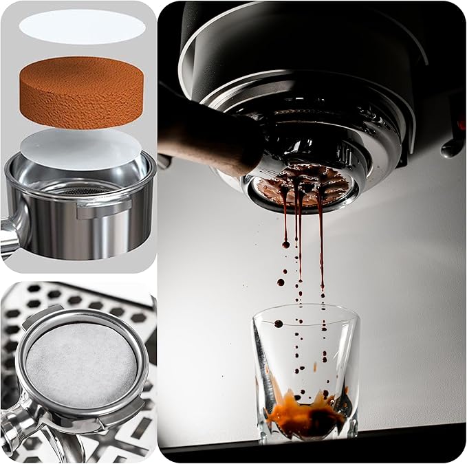 100PCS 51mm Espresso Paper Filters - Unbleached Coffee Filter Papers for Portafilter Baskets, Puck Screen Protection Compatible with Most Espresso Machines