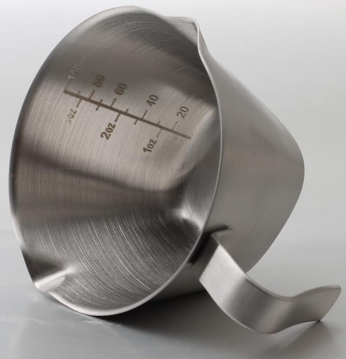 Espresso Measuring Cup, Expresso Shots Cup with Double Spouts, Stainless Steel Espresso Pouring Cup with 1 oz/ 1.5 oz/ 2 oz/ 2.5 oz/ 3 oz Marks - 2 Pack