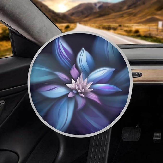 Abstract Floral Car Steering Wheel Sunshade Folding Vehicle UV Reflector Shade Cover Universal Steering Wheel Sun Shade Cover 1 Pack
