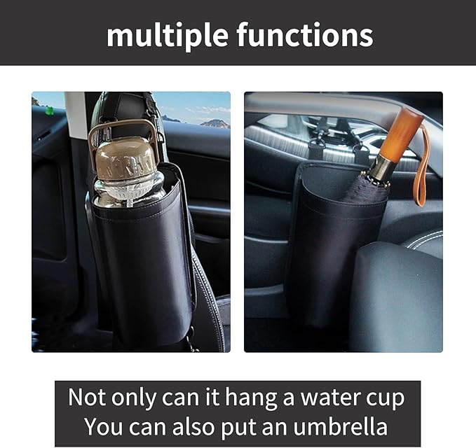 1 Pcs Black Cup Holder Large Cup Holder, Car Water Bottle Holder Bag, Hanging Anti-Drop Seat Car Seat Side-Hanging Storage Bag, Car Water Cup Storage Bag for Most Car Models