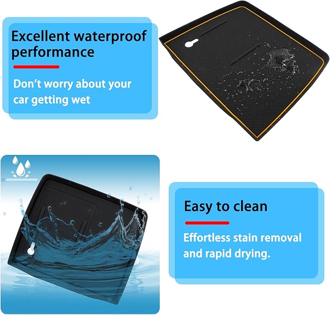 Center Console Silicone Mat Fit for Honda Pilot Accessories 2023-2025 2026 for Passport Accessories 2026 Wireless Charging Mat Non-Slip Protector Pad (Orange)
