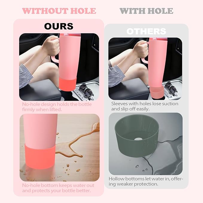 Silicone Boot for Owala 30oz & 40oz FreeSip Sway Bottles & Tumblers - Non-Slip, Scratch-Resistant, Stability Enhancer, Available in 12 Colors (Angel Food Cake)