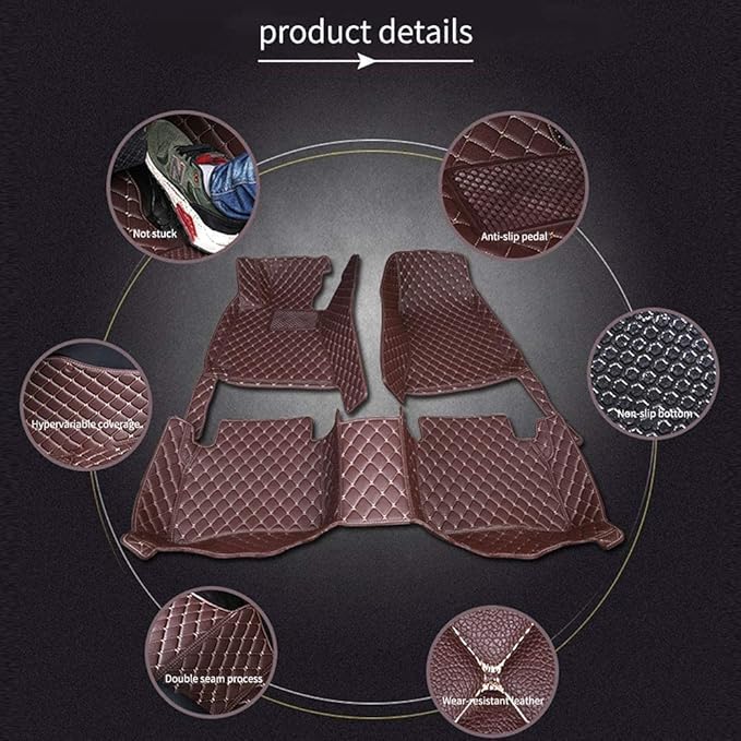 Custom Car Floor Mats for 96% Sedan SUV Sports Car Protection Full Coverage Pads Anti-Slip Leather Floor Lining All Weather Car Floor Mats (Black)