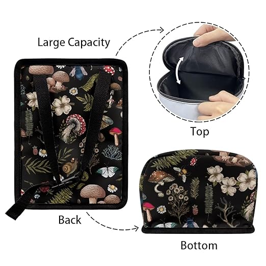 Mushrooms Car Trash Bin Interior Accessories Portable Vehicle Garbage Cans Bag for Back Seat Washable Mini Car Trash Cans for Front Back Seat