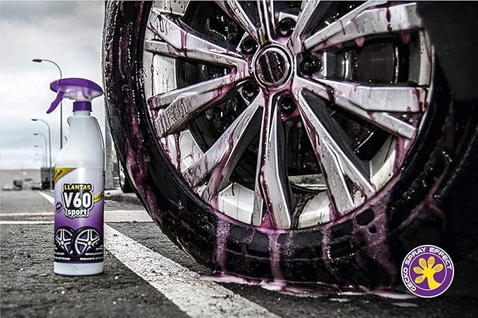 Sisbrill V60 Sport Wheel and Tire Cleaner Spray – pH Neutral Car Wheel Cleaner, Gecko Spray Effect, Safe Brake Dust Remover – Pack of 2 (33 fl oz each)