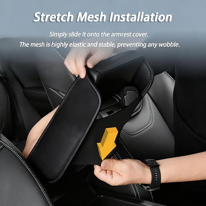 Car Center Console Cover for Ford Edge 1. Generation 2009 2010 2011 2012 2013, Thick Armrest Cushion Pad with Side Storage Pockets, Center Console Protector, Arm Rest Cover