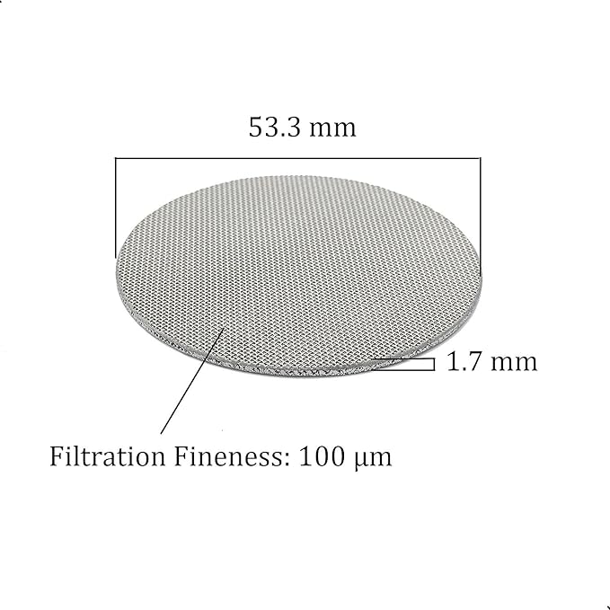 2 Pack 53.3mm Coffee Portafilter Puck Screen,Reusable 1.7mm Thickness Coffee Filter Mesh Plate for Espresso Portafilter Filter Basket (53.3mm,100μm)