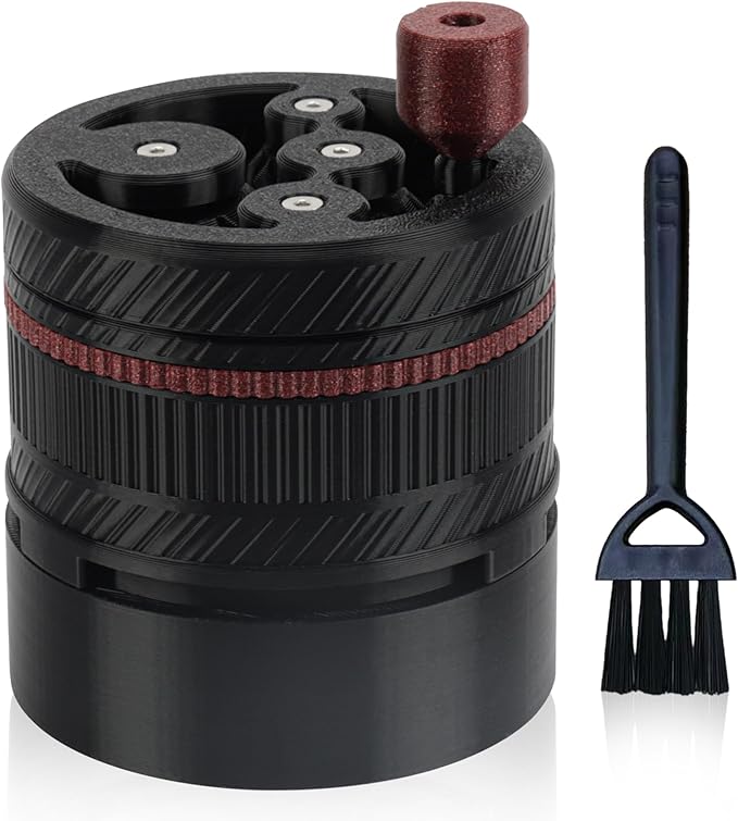 ShanSon WDT Espresso Tool with Brush Base Coffee Powder Distributor Needle WDT Tool for Barista Coffee Bar Espresso Distribution Tool,51mm,Black&Wine Red