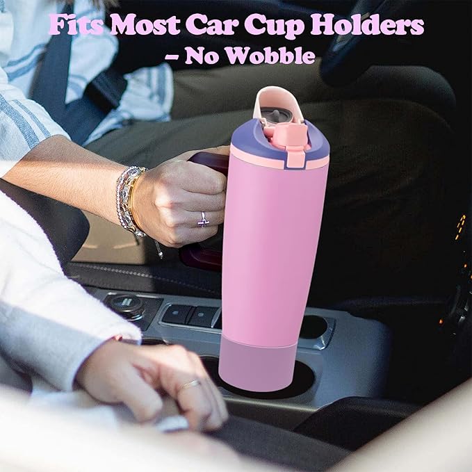 2PCS Silicone Boots for Owala 30oz & 40oz FreeSip Sway Bottles & Tumblers – Non-Slip, Scratch-Resistant, Stability Enhancer for Owala Accessories (Lilac Bloom)