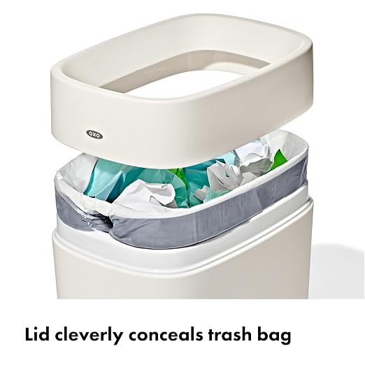OXO Good Grips Trash Can, Bathroom Trash Can - Black