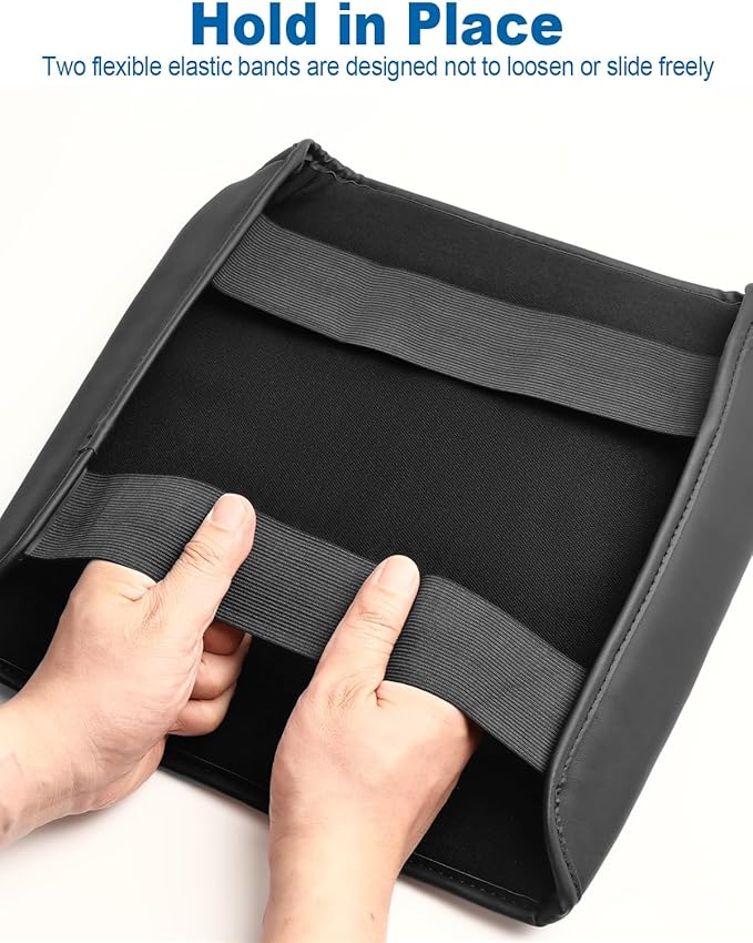 Center Console Cover Armrest Cover Compatible with 2021-2025 2026 Ford F150, 2022-2026 F150 Lightning, Leather Armrest Protector Pad, 0.8'' Thickened Center Console Cushion(Work Surface Only)