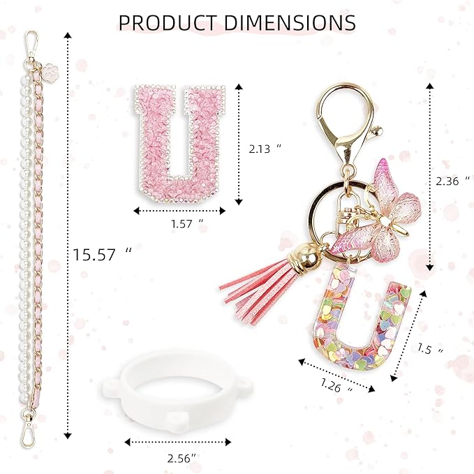 Letter Handle Strap Accessories with Cute Initial Charm Compatible with Owala Water Bottle 24oz 32oz 40oz Owala Kids