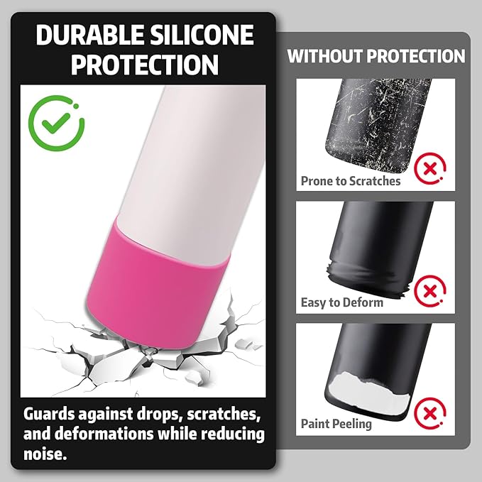 Silicone Boot for Owala 32oz Water Bottle – Anti-Slip Protective Cover, Bottle Boot, Base Cover Compatible with FreeSip, Sleeve for Stainless Steel Tumblers (Rose Red, 32OZ)