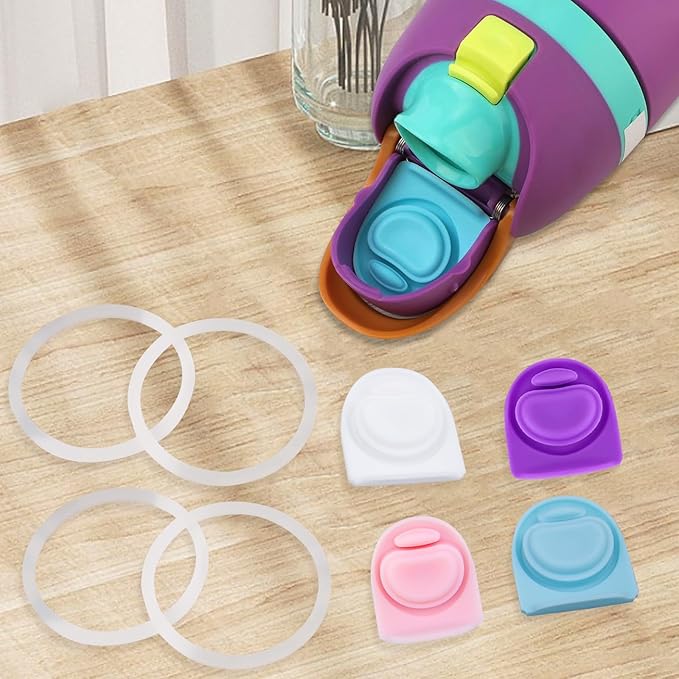4 Sets Replacement Seal Gasket Stoppers for Owala Freesip Cap Mouth,Silicone O Sealing Ring Parts Water Bottle Top Lid Accessories for Owala Freesip 16/19/24/32/40oz 4p1-a04