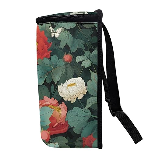 Floral Cat Butterfly Car Trash Can, Peony Flower Pattern Car Garbage Bin for Vehicle Interior Organization