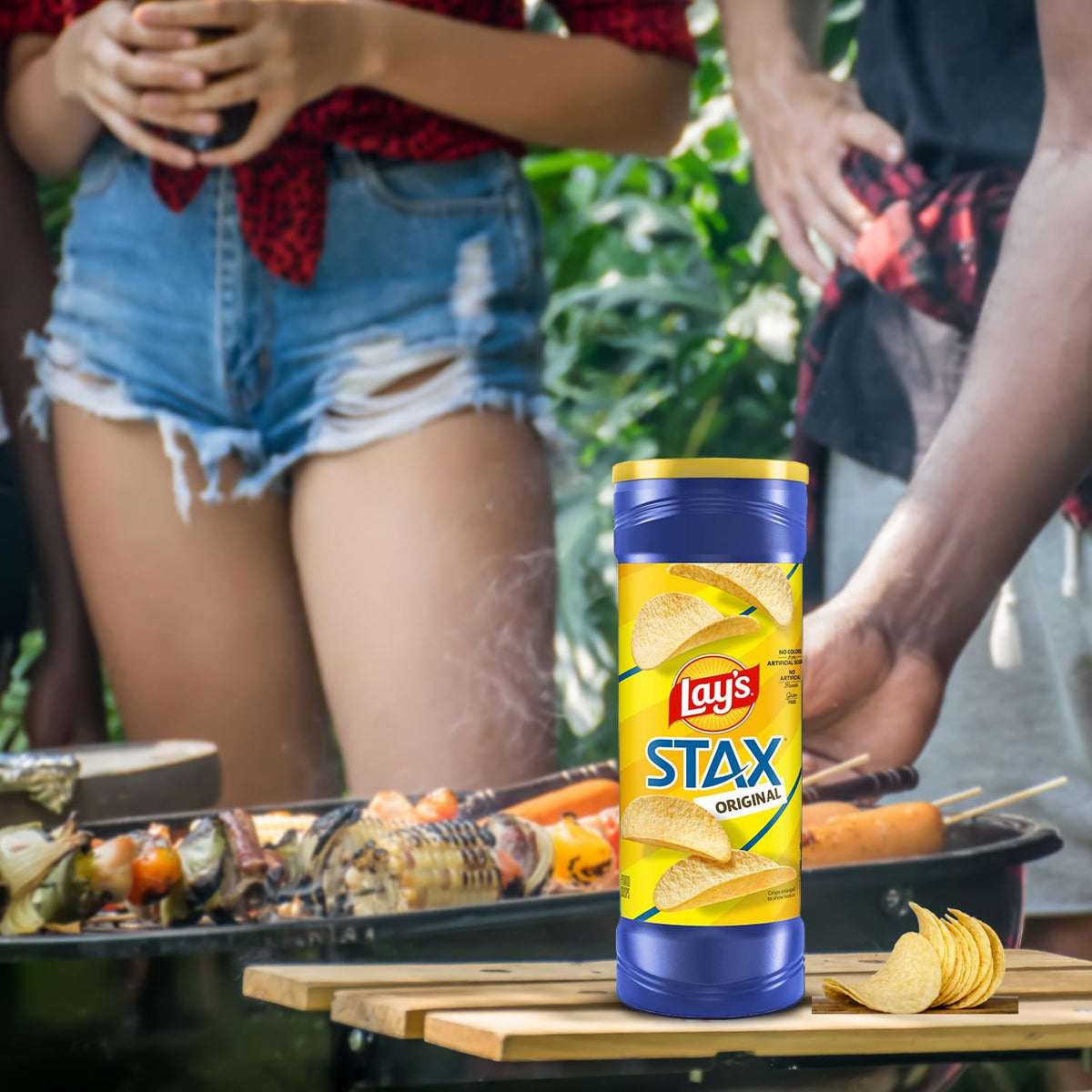 Lay’s Stax Potato Crisps Chips, Original, Gluten Free, 5.75 Oz Canister Pack