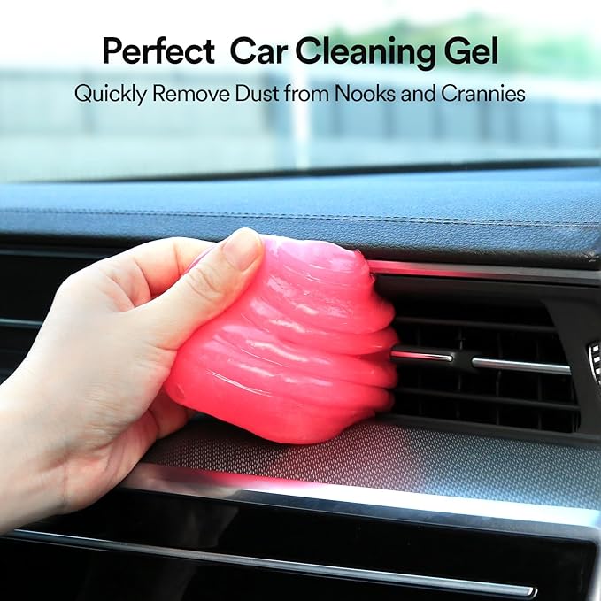 PULIDIKI Car Cleaning Gel Pink and Car Cleaning Putty Orange Bundle