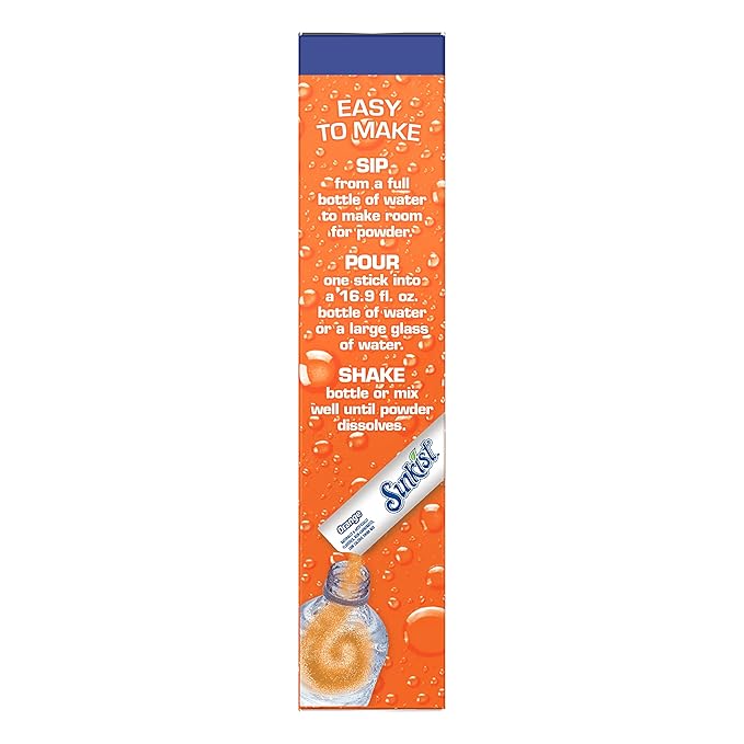 Sunkist Singles To Go Drink Mix Orange, 6 Boxes with 6 Packets Each - 36 Total Servings