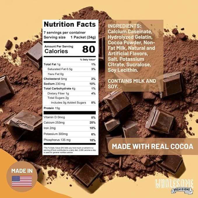 Protein Hot Chocolate, Keto Hot Chocolate Mix, Low Carb Hot Cocoa, 15g Protein, 3g Net Carbs, Low in Sugar, Instant Hot Coco, 7 Individual Macro-Controlled Packages (Classic, 1 Pack)