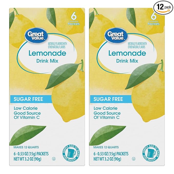 Drink Mix Bundle - 2 Pitcher Size Boxes with 6 Pitcher Packets Per Box - Low Calorie Flavorful Water Powder (2 Container Bundle, Lemonade)
