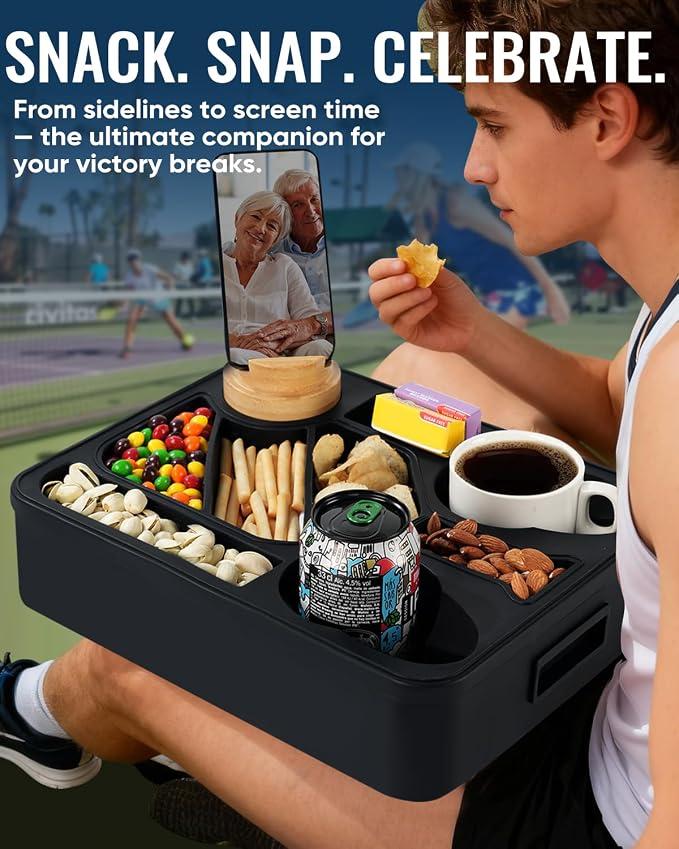 Couch Cup Holder Tray Dual Cup Silicone Snack & Drink Organizer – Waterproof Anti-Slip Large Couch Caddy Tray for Sofa Bed Car Camping, Dishwasher Safe No Spill Drink & Snack Couch Tray