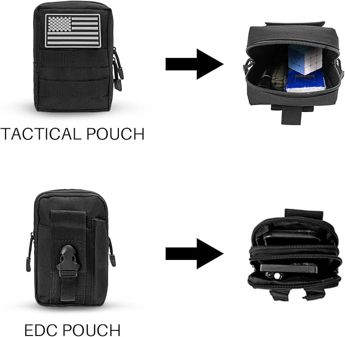 Back Seat Car Organizer, Tactical Seat Back Organizer with 5 Detachable MOLLE Pouches, Tactical Car Accessories Truck MOLLE Panel Fits Vehicle