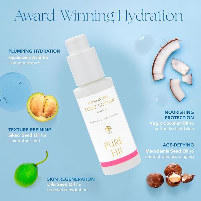 PURE FIJI Hydrating Body Lotion Travel Size, Guava (3oz/90ml)