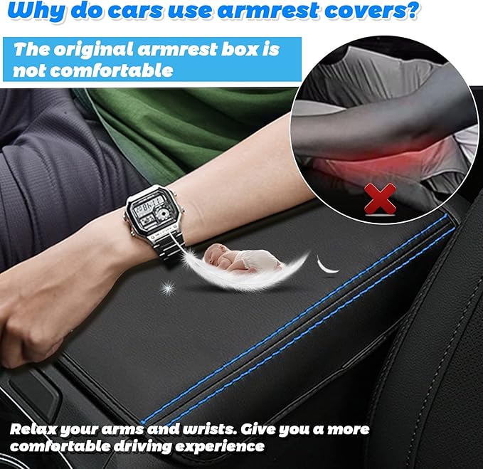 SHAOHAO Car Armrest Cover for 2022 2023 2024 Hyundai Santa Cruz Accessories 2022 2023 2024 Santa Cruz SE/SEL/Night/SEL Premium/Limited Center Console Cover Armrest Protector Elbow Arm Rest Comfort Pad