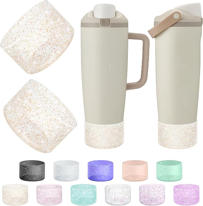 2PCS Silicone Boot Compatible with Owala 30oz & 40oz FreeSip Sway Bottles & Tumblers, Protective Anti-Slip Bottom Cover Sleeve for Freesip Sway Tumbler