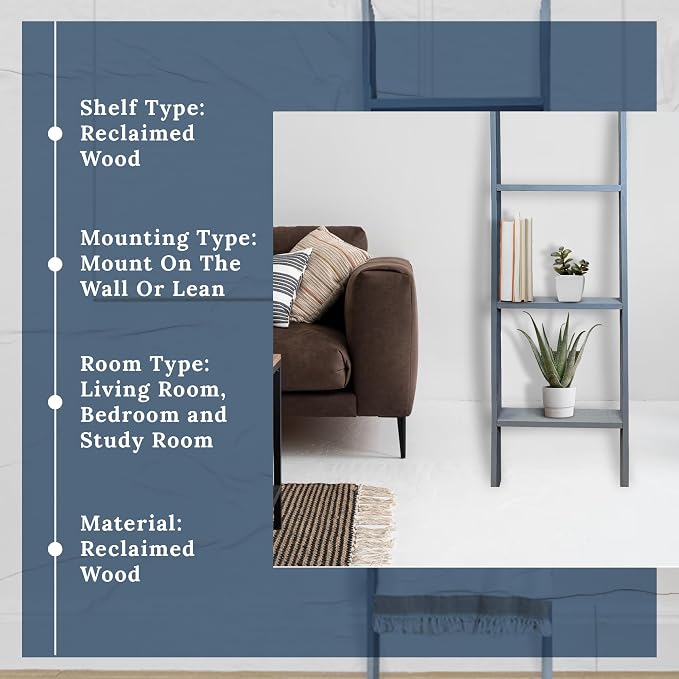 BARNWOODUSA Throw Blanket Ladder – Fully Assembled Reclaimed Wood – Rustic Decorative Ladder for Towels, Quilts, & More – Perfect Farmhouse Decor for Bathroom, Porch, or Living Room,3ft.