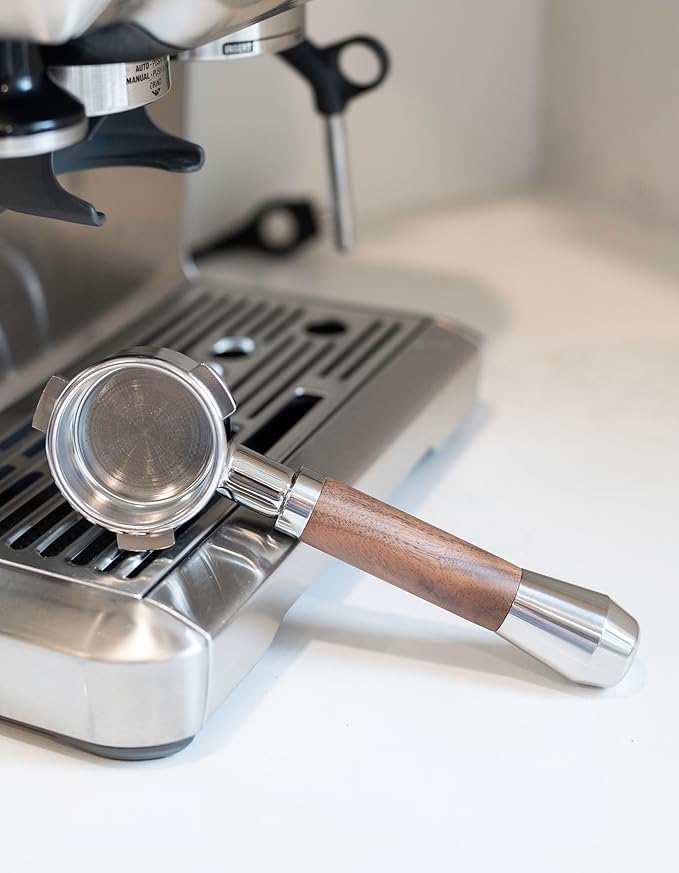 LILQ 54mm Naked Bottomless Portafilter Compatible with Breville Barista Express, Barista Pro, Bambino, and More – 18-20g basket included (WalnutV2Fusion, 54mm)